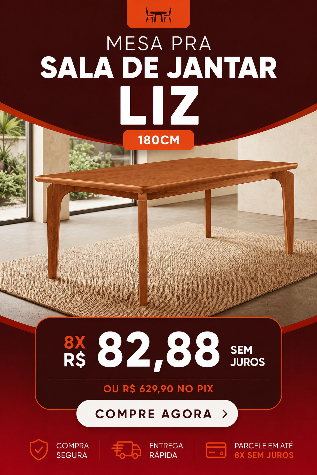 Banner promocional de ofertas em móveis