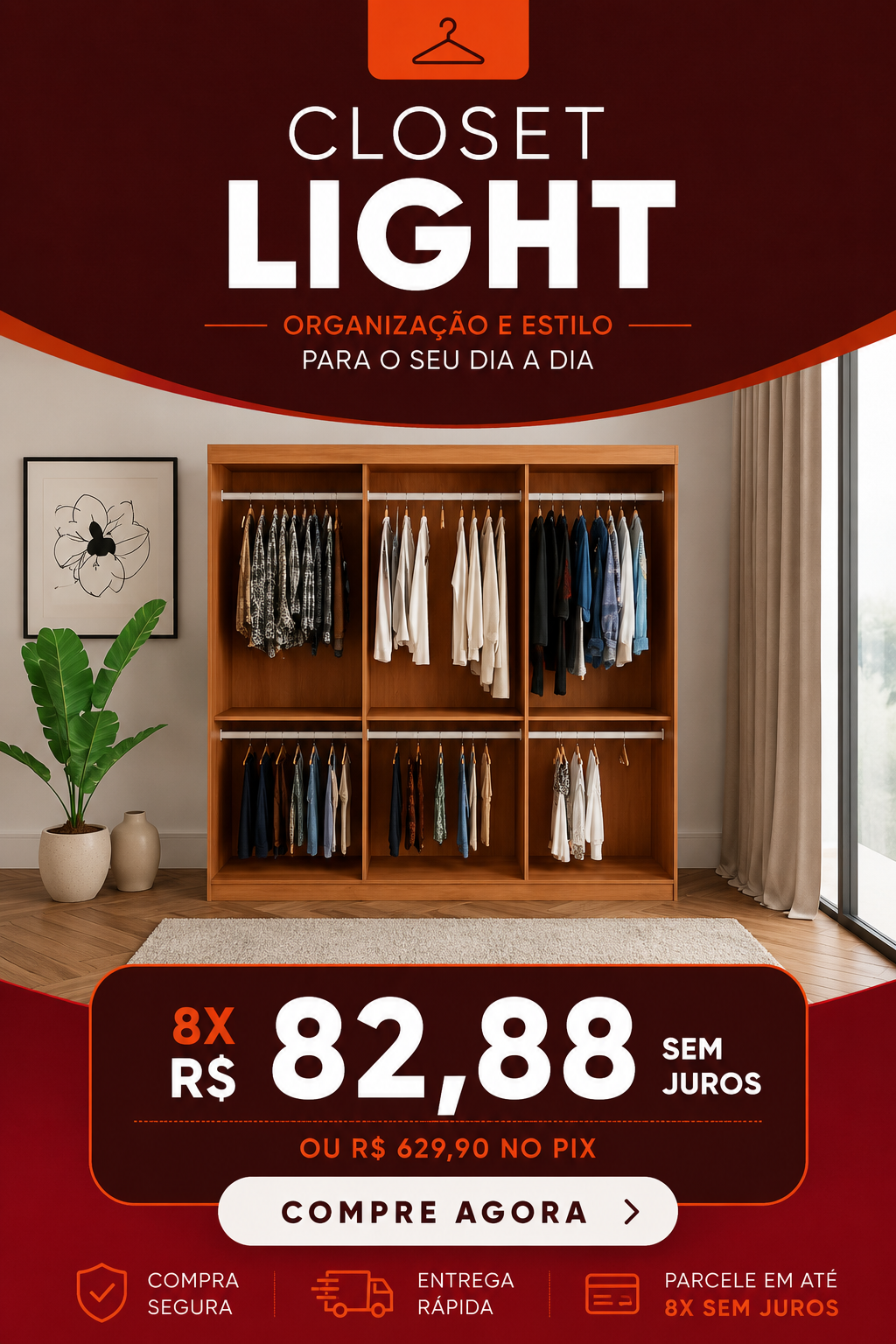 Banner promocional de móveis para casa