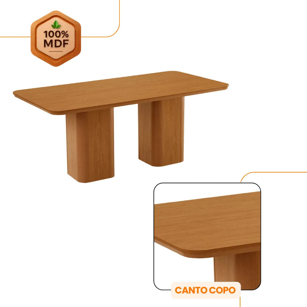 Eloise 180cm Tampo MDF Laminado com 6 Cadeiras Isadora Moderna Mobília - imagem 5