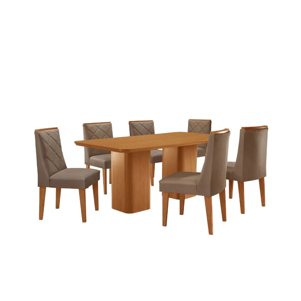 Eloise 180cm Tampo MDF Laminado com 6 Cadeiras Isadora Moderna Mobília - imagem 6