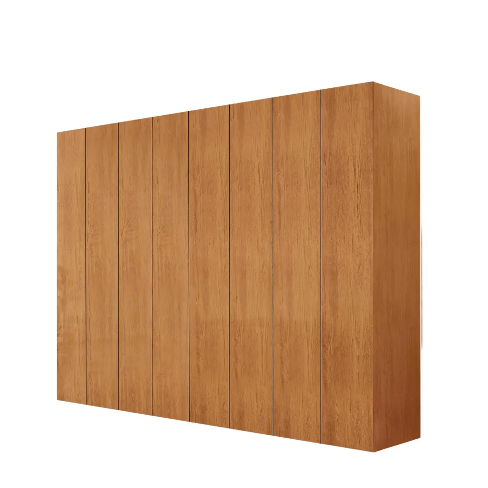 Guarda Roupa Casal Connor MDF 3 Portas 4 Gavetas 6 Prateleiras com Espelho e Pés Moderna Mobília