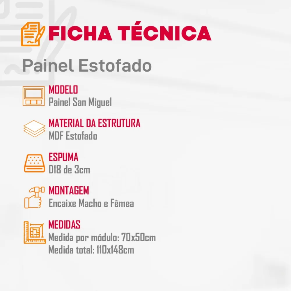 Painel Estofado Casal San Miguel 8 Módulos Moderna Mobilia - imagem 3