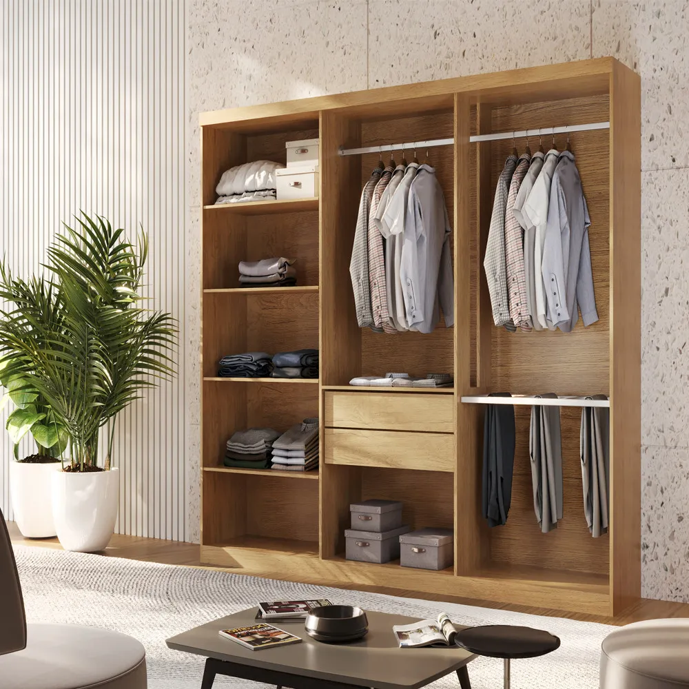 Closet Casal Hera 2 Gavetas 5 Prateleiras MDF Rufato