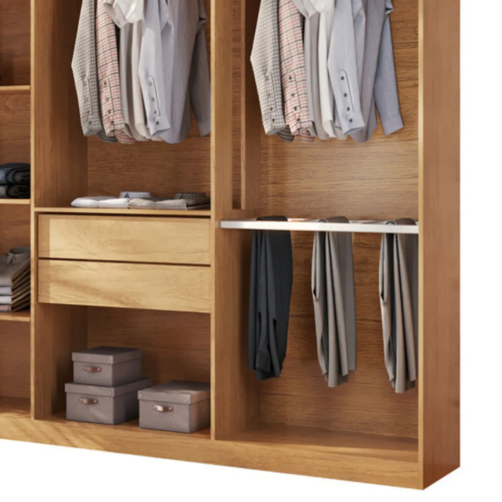 Closet Casal Hera 2 Gavetas 5 Prateleiras MDF Rufato - imagem 6