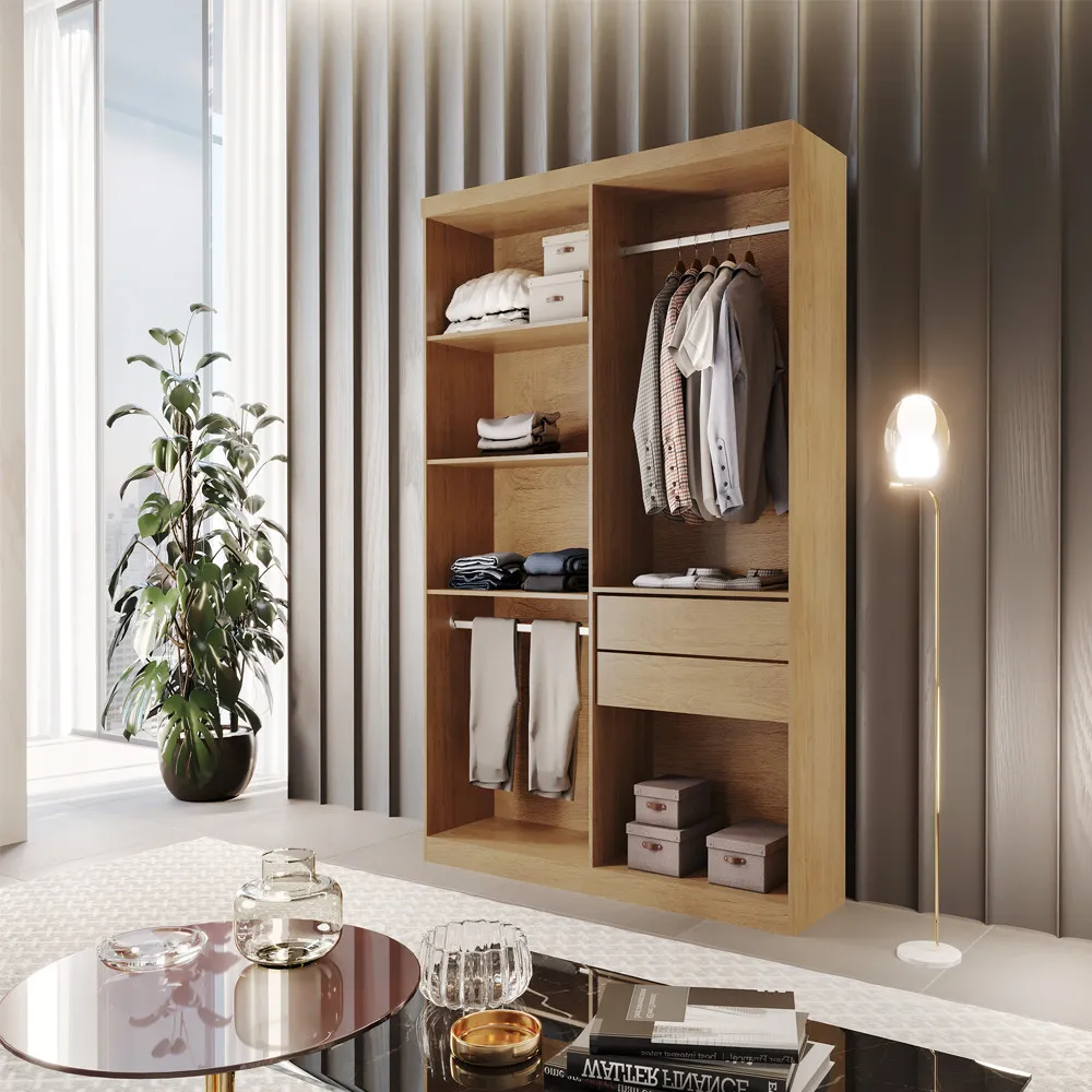 Closet Solteiro Hera 2 Gavetas 4 Prateleiras MDF Rufato - imagem 4