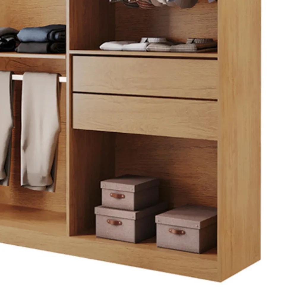 Closet Solteiro Hera Premium 4 Gavetas 8 Prateleiras MDF Rufato