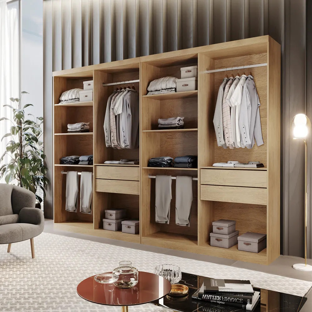 Closet Solteiro Hera Premium 4 Gavetas 8 Prateleiras MDF Rufato - imagem 5