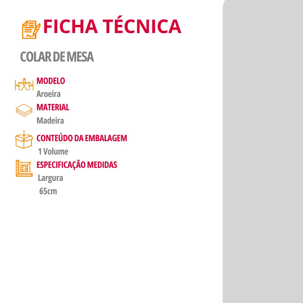 Colar de Mesa Decorativo Aroeira 65 cm Moderna Mobília - imagem 5