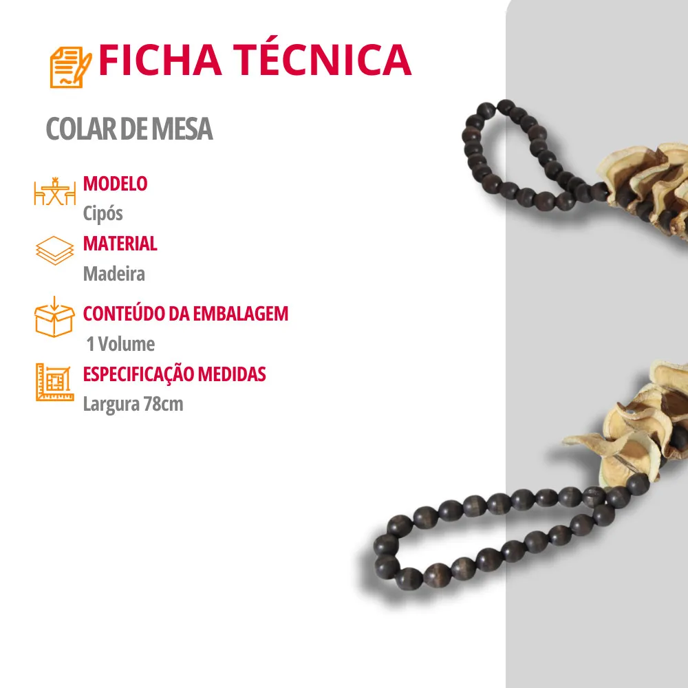 Colar de Mesa Decorativo Cipós 78 cm Moderna Mobília - imagem 6