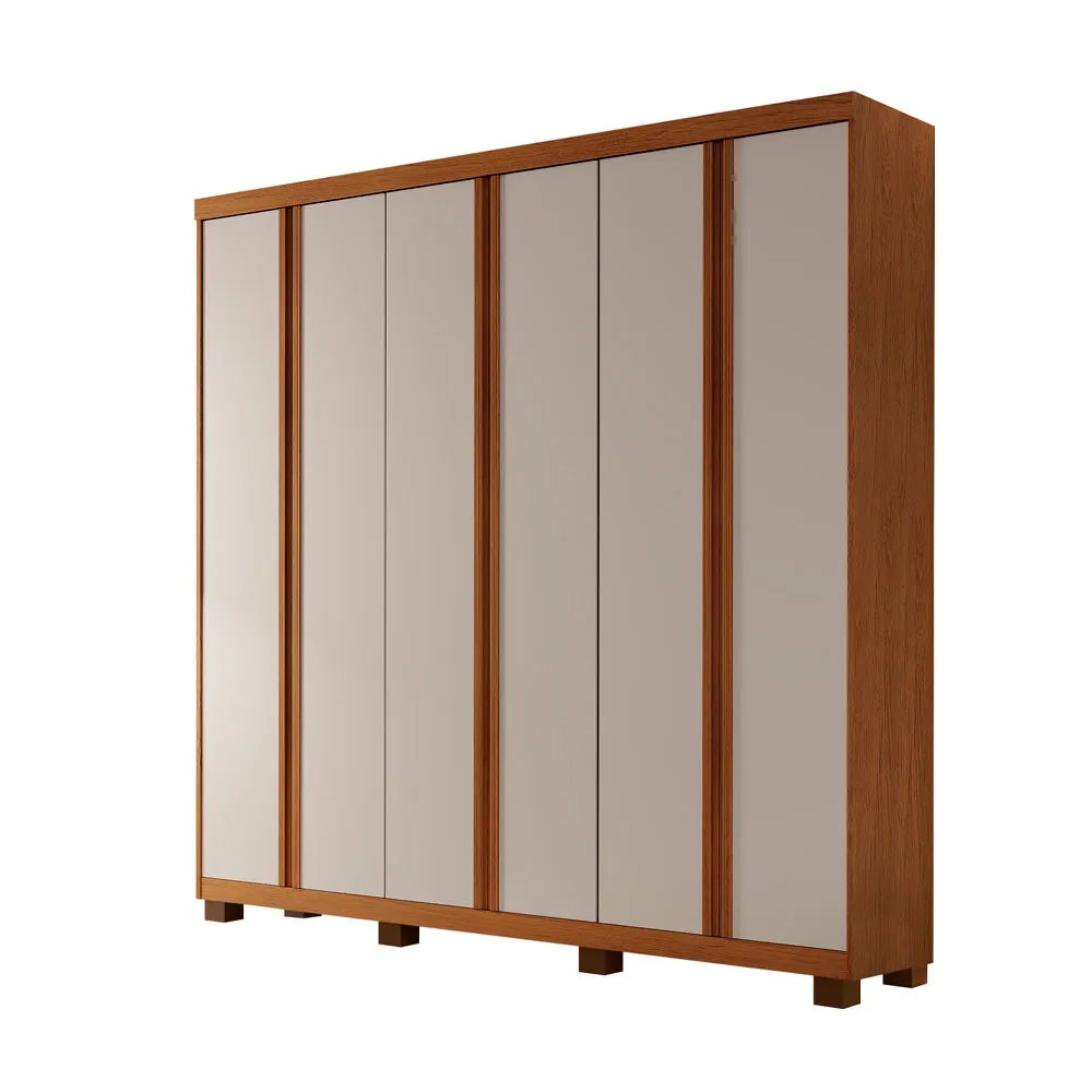 Guarda Roupa Casal Boston 6 Portas Com Pés MDF Moderna - imagem 3
