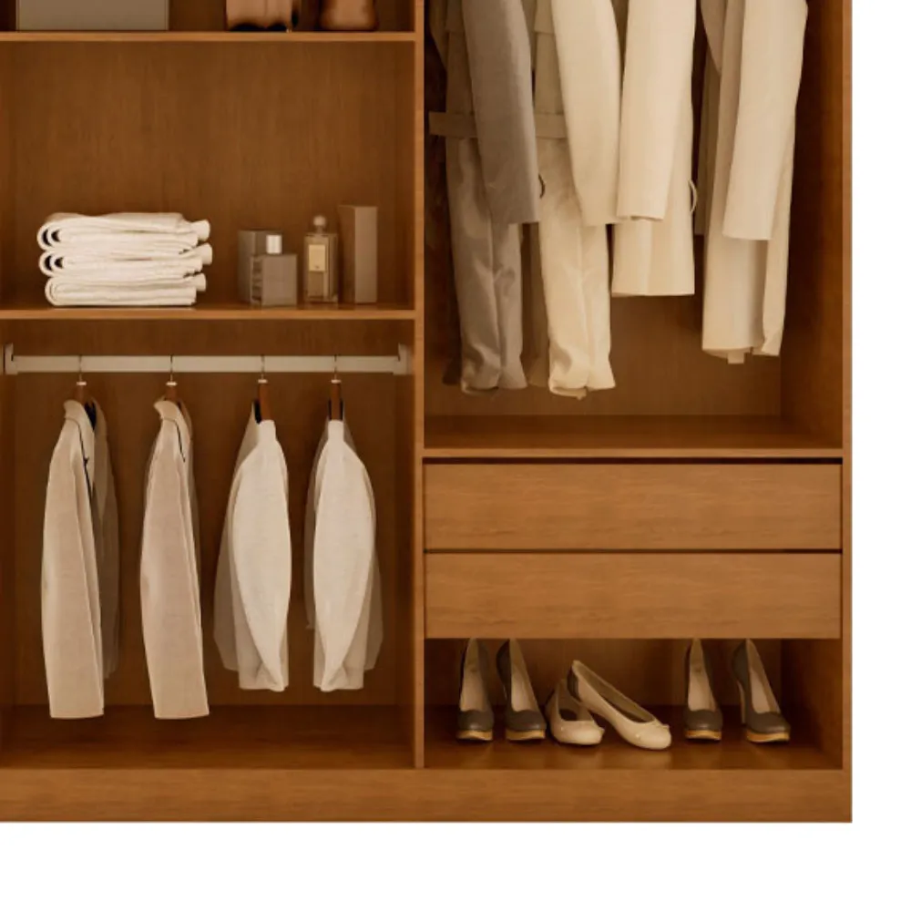 Guarda Roupa Casal Boston 6 Portas Com Pés MDF Moderna - imagem 2