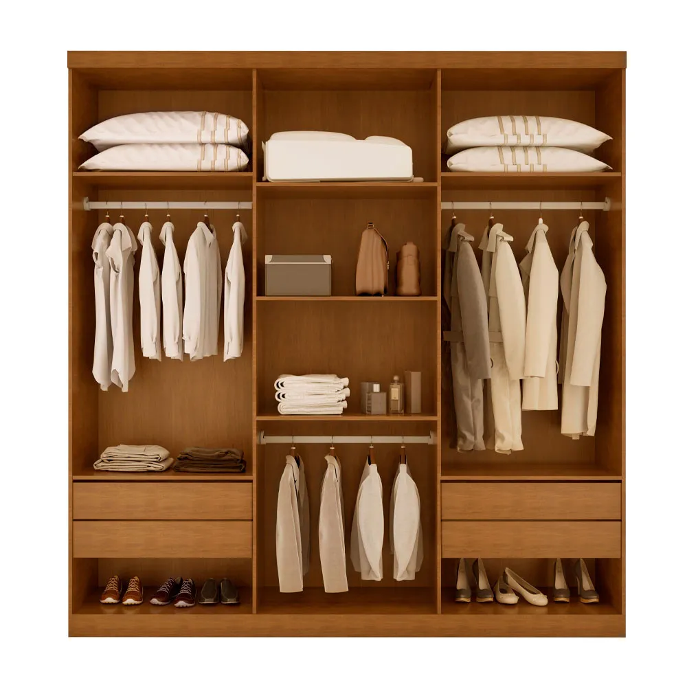 Guarda Roupa Casal Boston 6 Portas Com Pés MDF Moderna - imagem 5