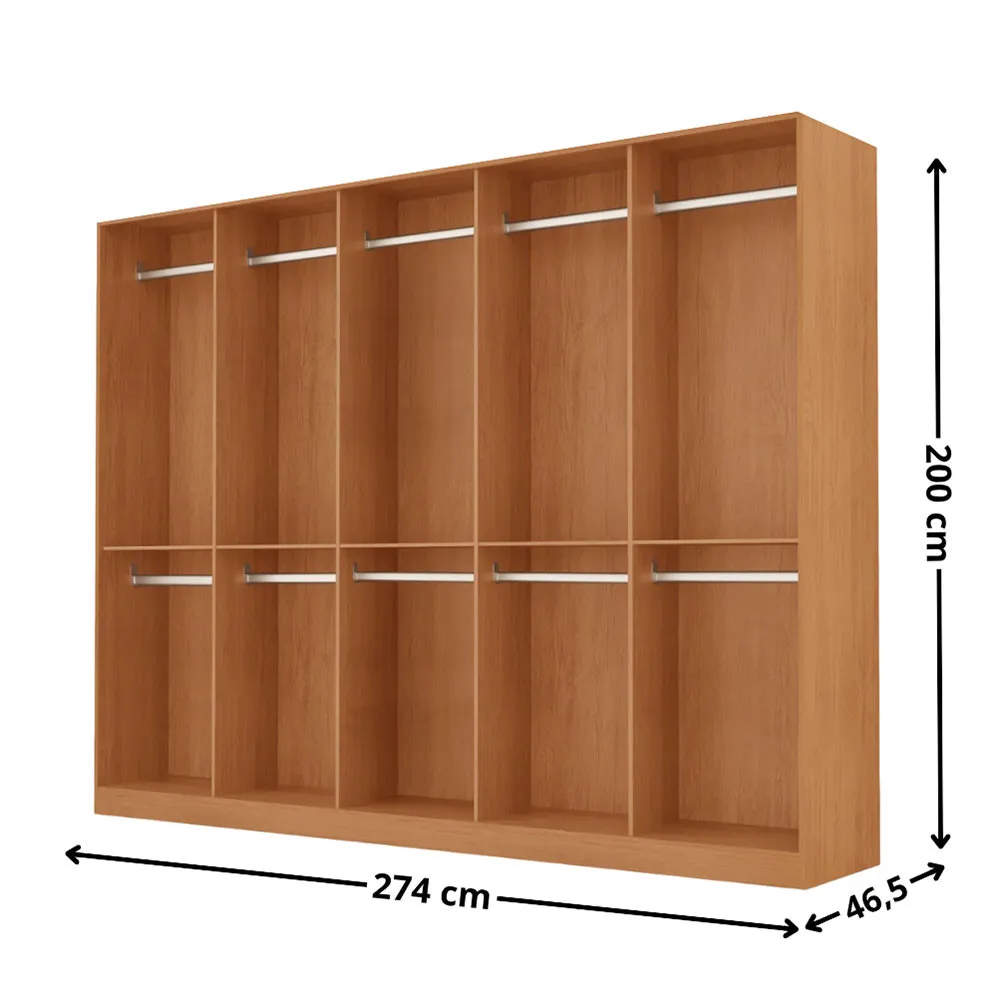 Guarda Roupa Casal Everest 100 MDF 10 Portas e 10 Cabideiros - imagem 7
