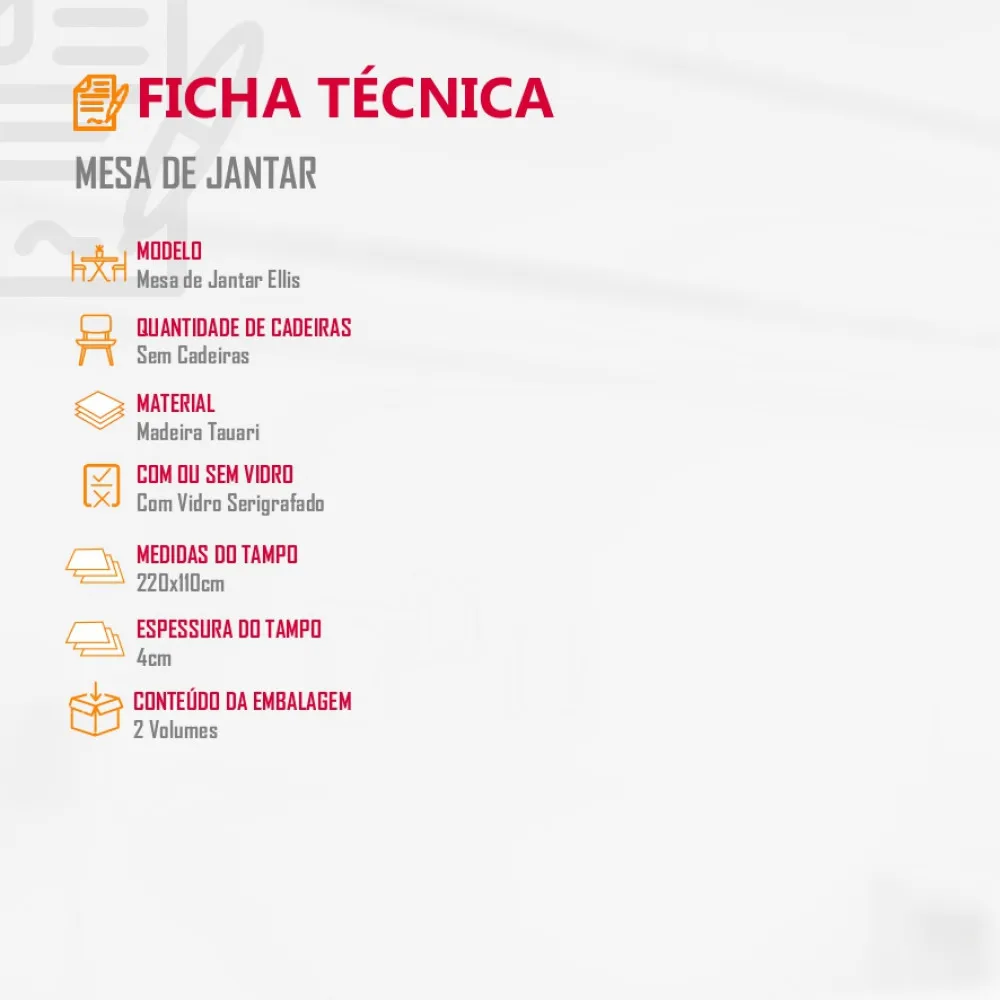 Mesa para Sala de Jantar Ellis 180cm em Madeira Maciça Mobillare - imagem 2