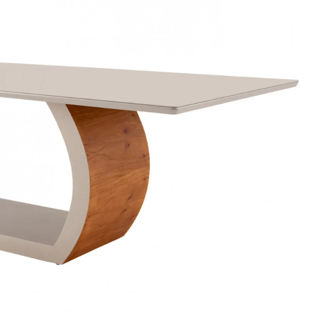 Mesa para Sala de Jantar Ellis 180cm Laminada em Madeira com Vidro Moderna Mobília - imagem 5