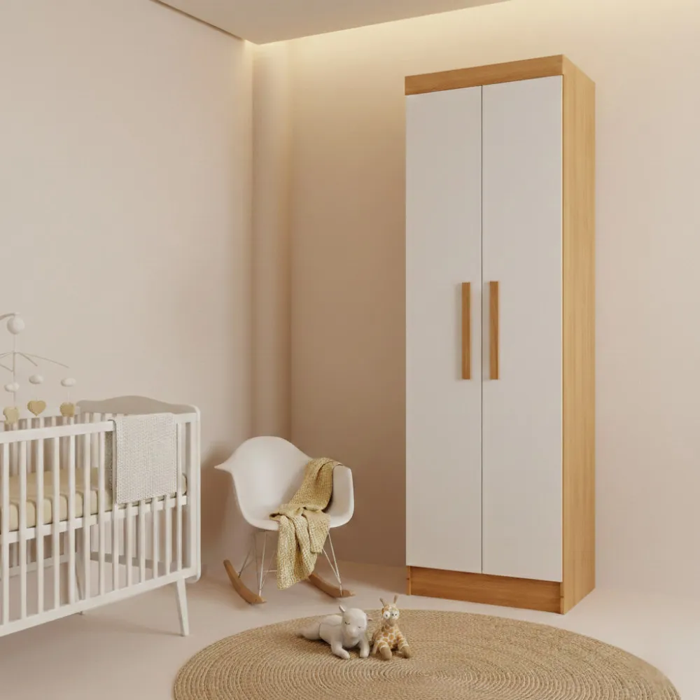 Multiuso Infantil Isa MDF 2 Portas e 4 Prateleiras Moderna Mobília - imagem 5