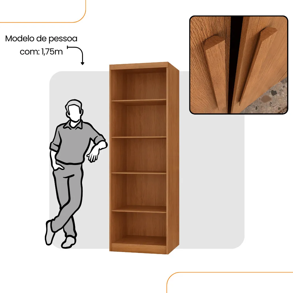 Multiuso Lavanderia Lirio MDF 2 Portas e 4 Prateleiras Moderna Mobília - imagem 5
