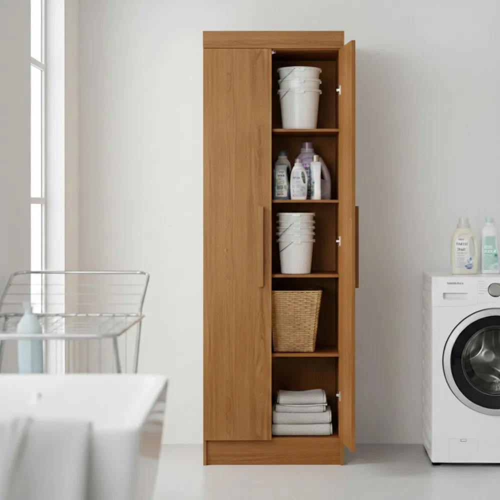 Multiuso Lavanderia Lirio MDF 2 Portas e 4 Prateleiras Moderna Mobília - imagem 6